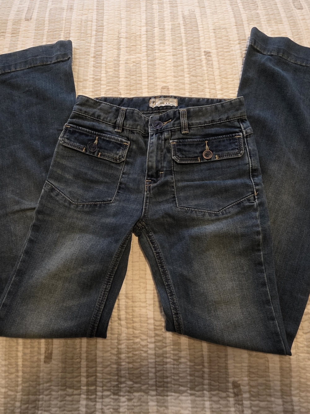 Free People Bootcut Jeans in Dark Blue Wash